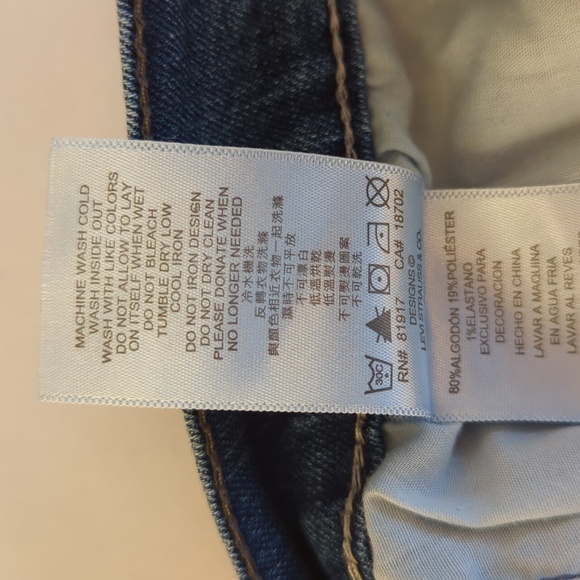 Levi's 514 Straight Distressed Jeans 16 Regular W28 x L28 Blue - Picture 9 of 16